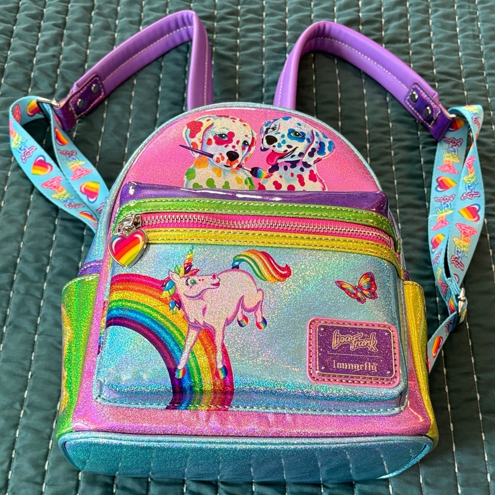 Lisa Frank for Loungefly Pink and Purple Unicorn Kids Backpack